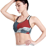 The Great Kanagawa Wave Print Women's Sports Bra