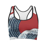 The Great Kanagawa Wave Print Women's Sports Bra