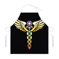 The Seven Chakras Caduceus Print Adjustable Apron