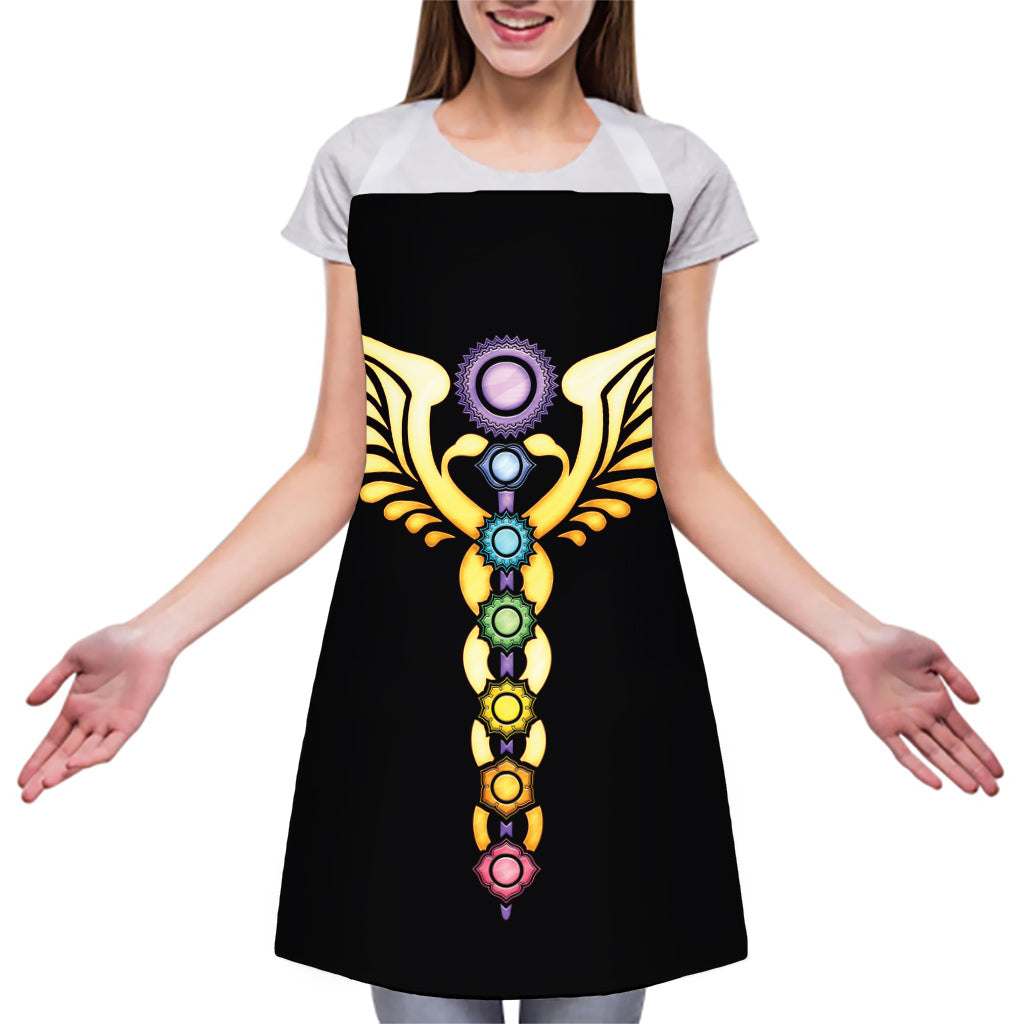 The Seven Chakras Caduceus Print Adjustable Apron