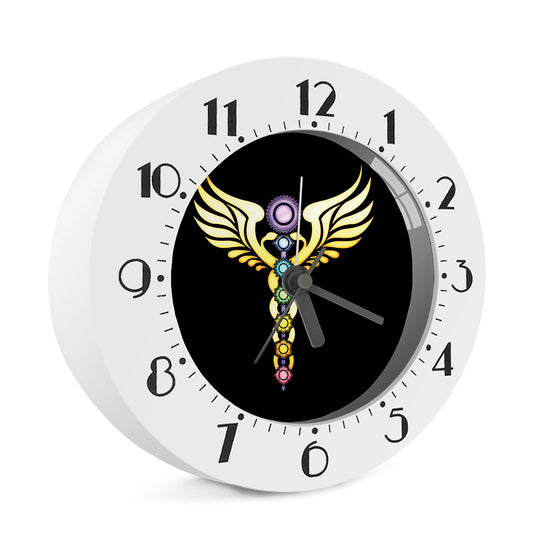 The Seven Chakras Caduceus Print Alarm Clock