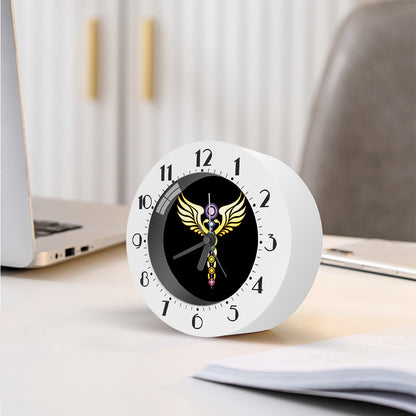 The Seven Chakras Caduceus Print Alarm Clock