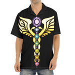 The Seven Chakras Caduceus Print Aloha Shirt