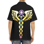 The Seven Chakras Caduceus Print Aloha Shirt