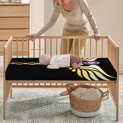 The Seven Chakras Caduceus Print Baby Crib Sheet