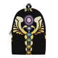 The Seven Chakras Caduceus Print School Backpack
