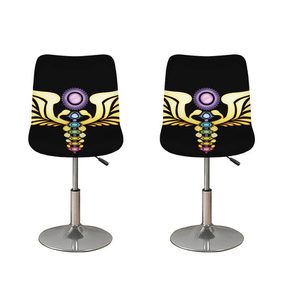 The Seven Chakras Caduceus Print Bar Stool Covers