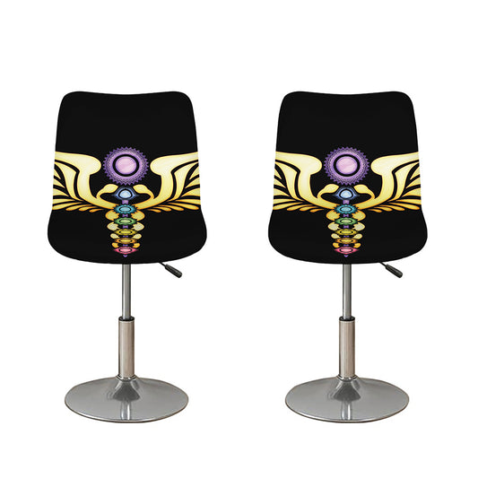 The Seven Chakras Caduceus Print Bar Stool Covers