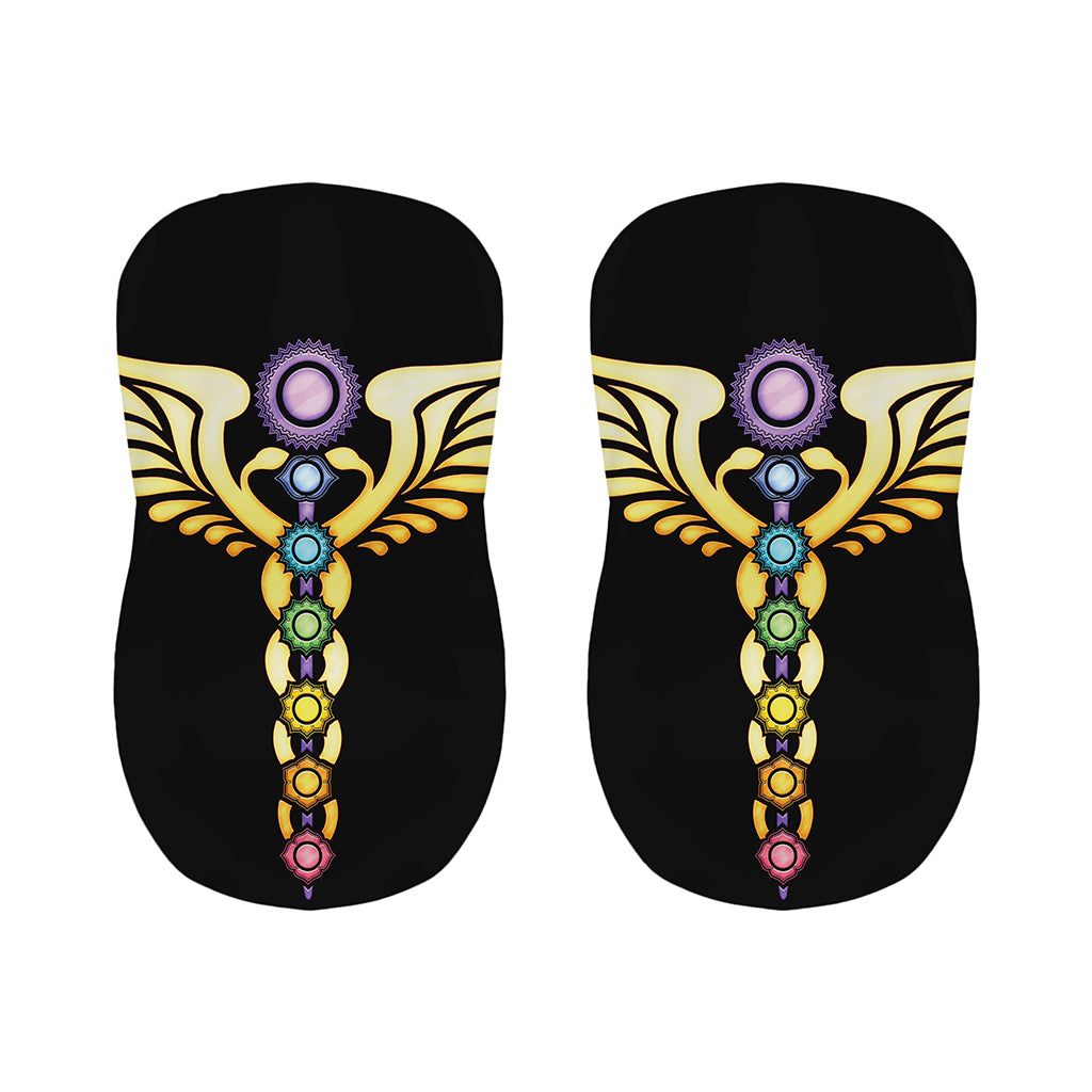 The Seven Chakras Caduceus Print Bar Stool Covers