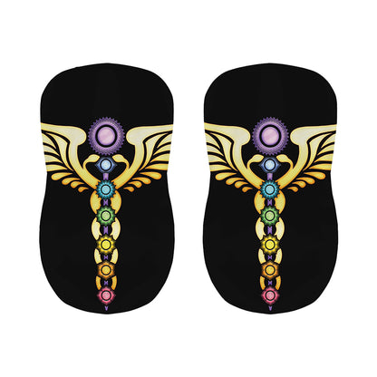 The Seven Chakras Caduceus Print Bar Stool Covers