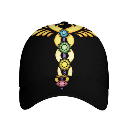 The Seven Chakras Caduceus Print Baseball Cap