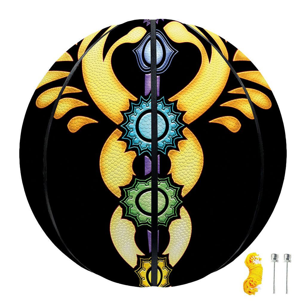 The Seven Chakras Caduceus Print Basketball