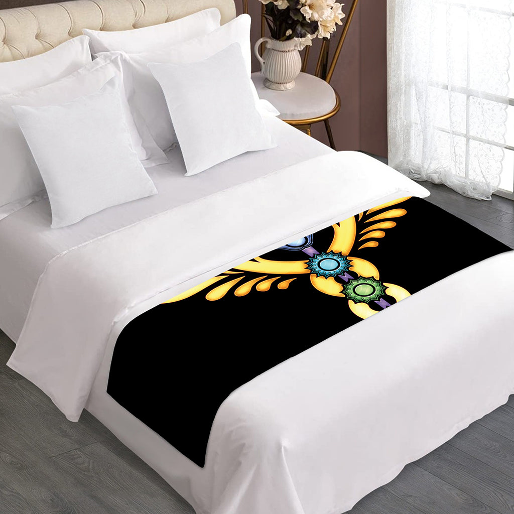 The Seven Chakras Caduceus Print Bed Runner