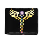 The Seven Chakras Caduceus Print Bifold Wallet