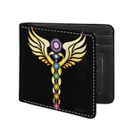 The Seven Chakras Caduceus Print Bifold Wallet