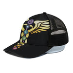 The Seven Chakras Caduceus Print Black Mesh Trucker Cap