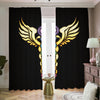 The Seven Chakras Caduceus Print Blackout Pencil Pleat Curtains