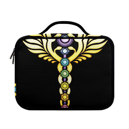 The Seven Chakras Caduceus Print Briefcase Bible Bag