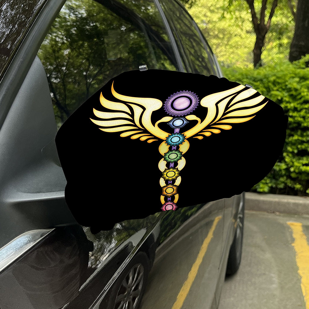 The Seven Chakras Caduceus Print Car Side Mirror Covers