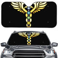 The Seven Chakras Caduceus Print Car Windshield Sun Shade