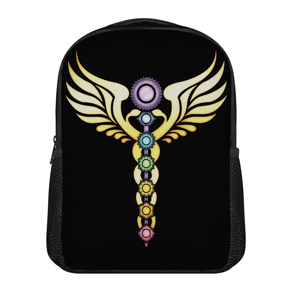 The Seven Chakras Caduceus Print Casual Backpack