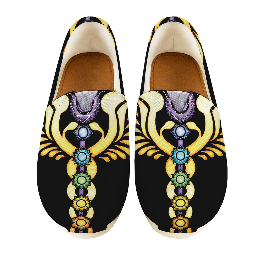 The Seven Chakras Caduceus Print Casual Shoes