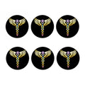 The Seven Chakras Caduceus Print Coaster Set