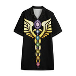The Seven Chakras Caduceus Print Cotton Hawaiian Shirt