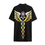The Seven Chakras Caduceus Print Cotton Hawaiian Shirt