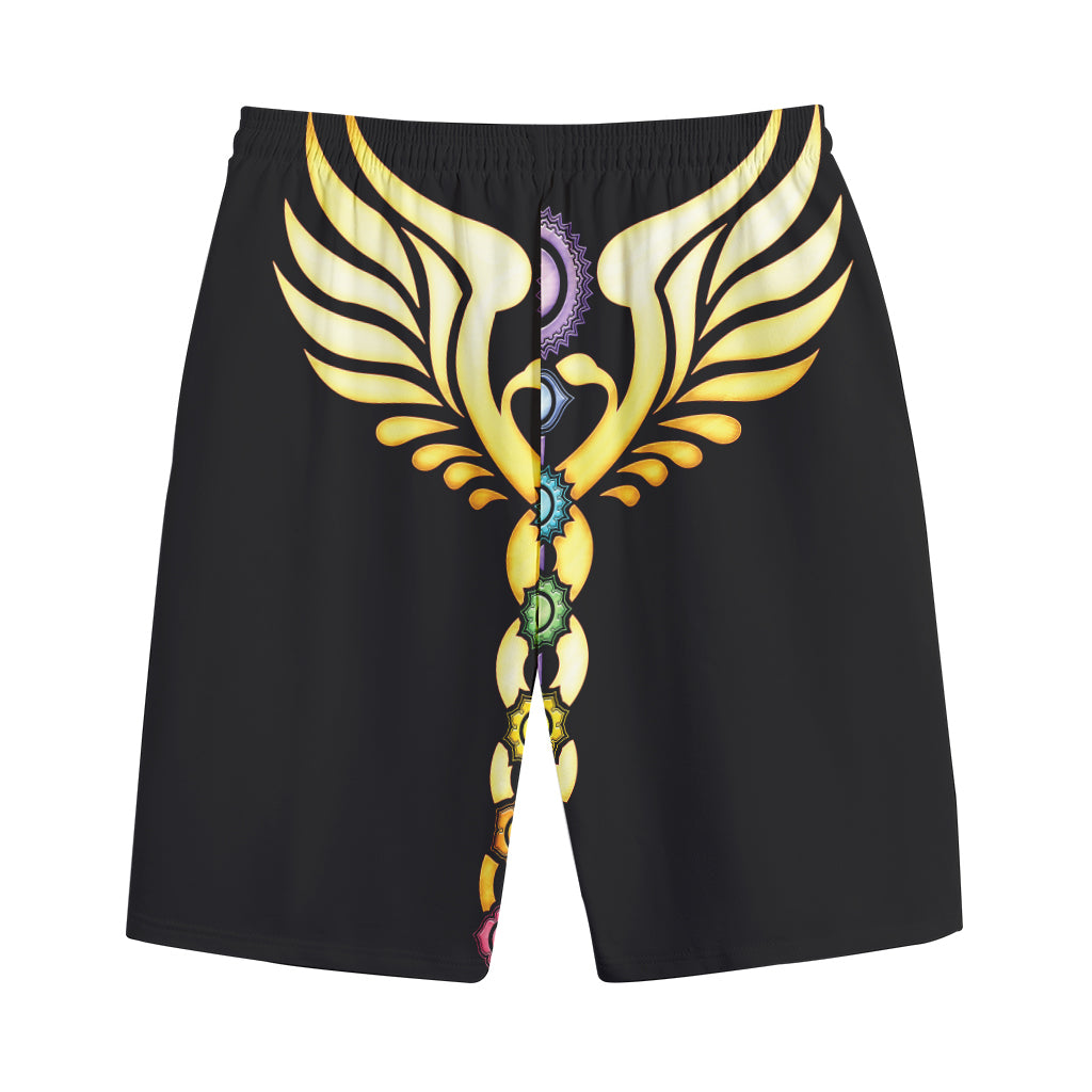 The Seven Chakras Caduceus Print Cotton Shorts
