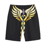 The Seven Chakras Caduceus Print Cotton Shorts