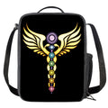 The Seven Chakras Caduceus Print Crossbody Lunch Bag