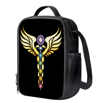The Seven Chakras Caduceus Print Crossbody Lunch Bag
