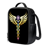 The Seven Chakras Caduceus Print Crossbody Lunch Bag