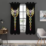 The Seven Chakras Caduceus Print Curtain