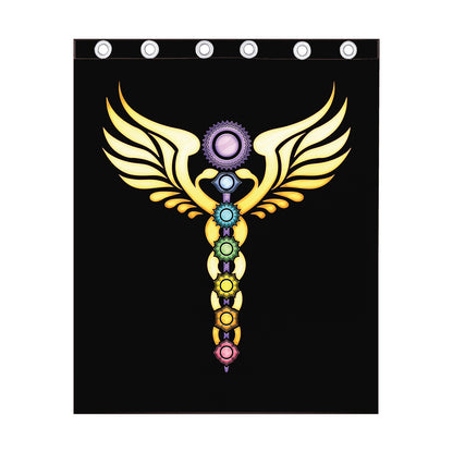 The Seven Chakras Caduceus Print Curtain