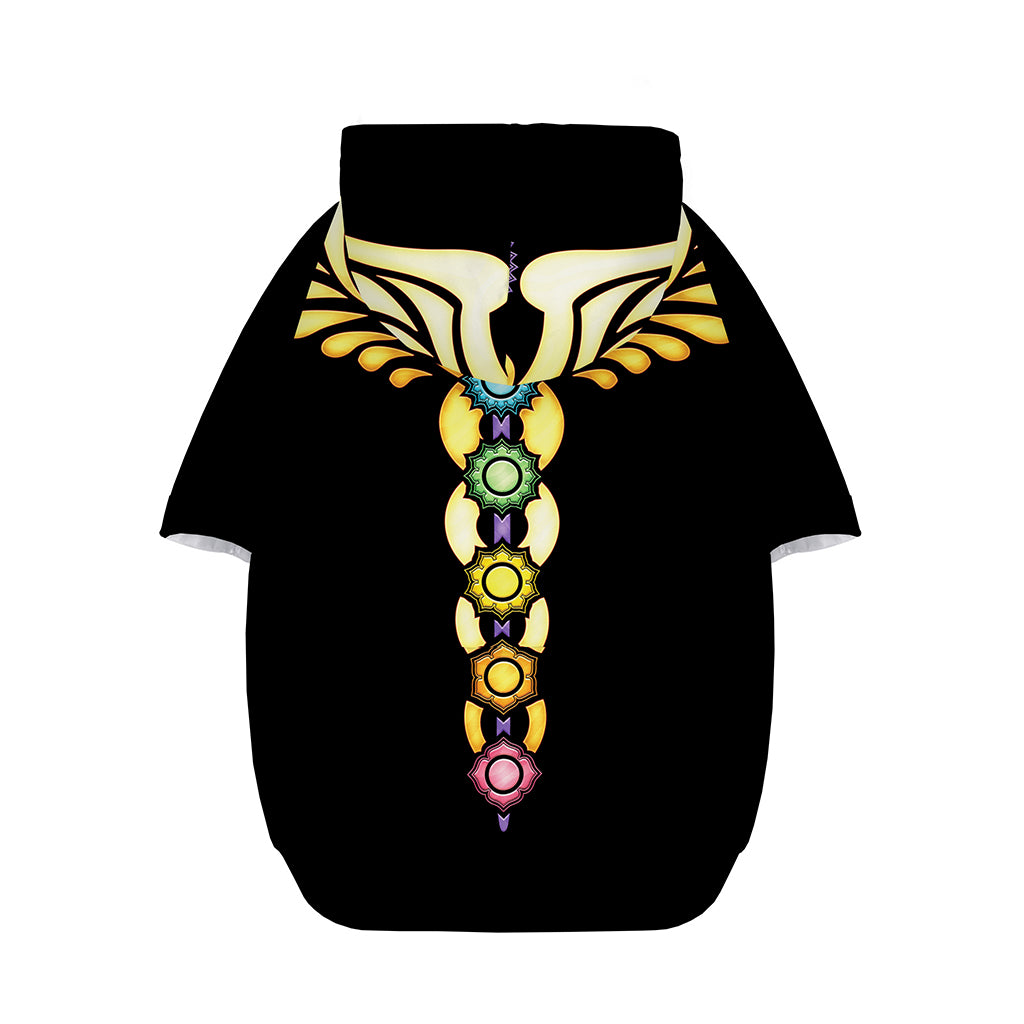 The Seven Chakras Caduceus Print Dog Zip Up Hoodie