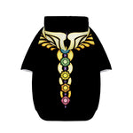 The Seven Chakras Caduceus Print Dog Zip Up Hoodie