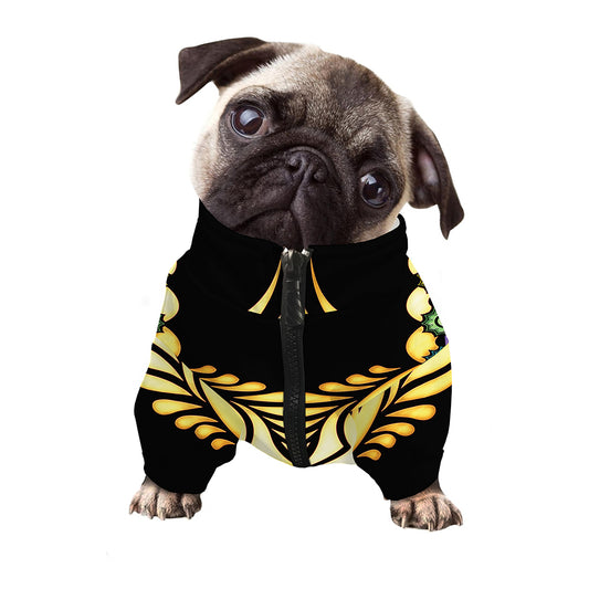 The Seven Chakras Caduceus Print Dog Zip Up Jacket