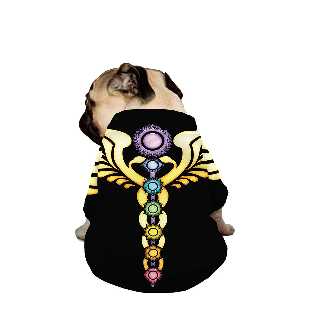 The Seven Chakras Caduceus Print Dog Zip Up Jacket