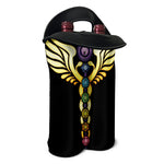 The Seven Chakras Caduceus Print Double Neoprene Wine Tote