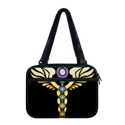 The Seven Chakras Caduceus Print Double Strap Bible Bag