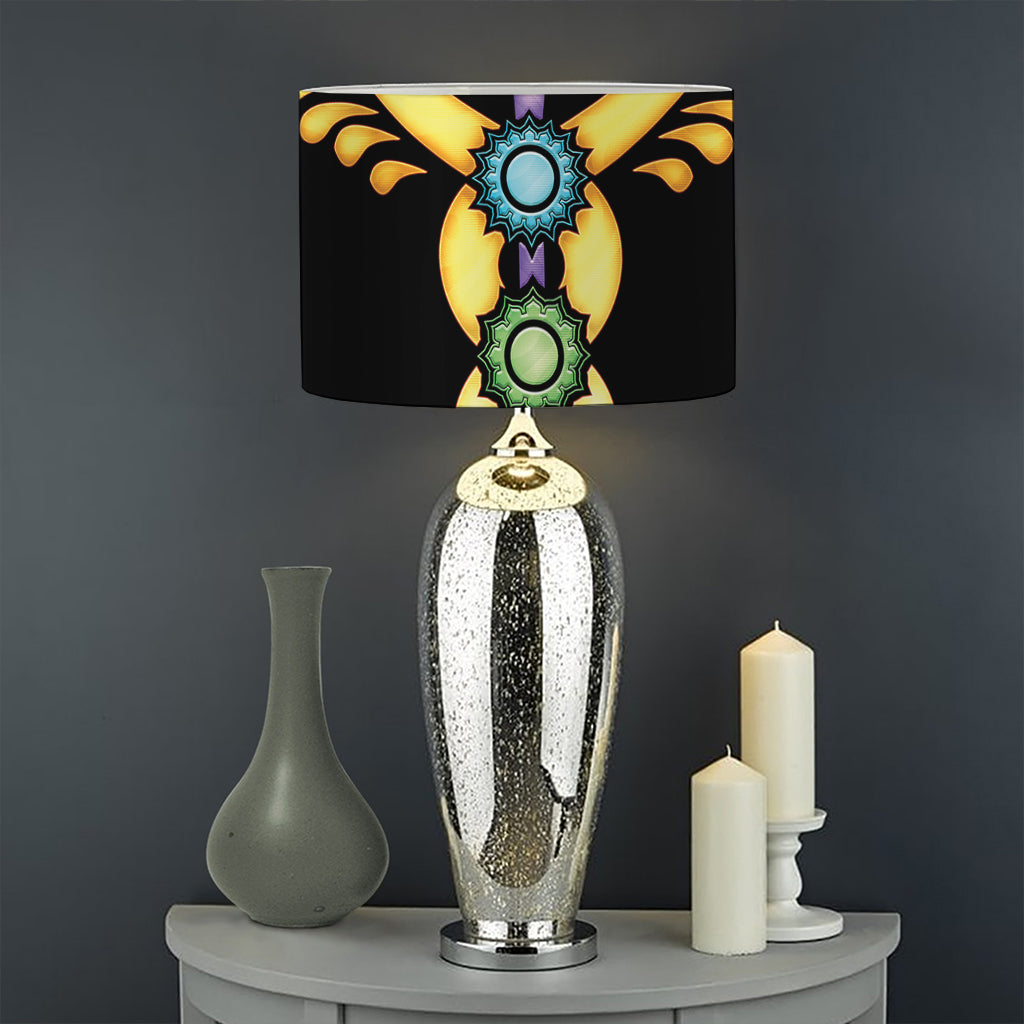 The Seven Chakras Caduceus Print Drum Lamp Shade