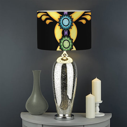The Seven Chakras Caduceus Print Drum Lamp Shade