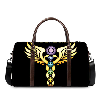 The Seven Chakras Caduceus Print Duffle Bag