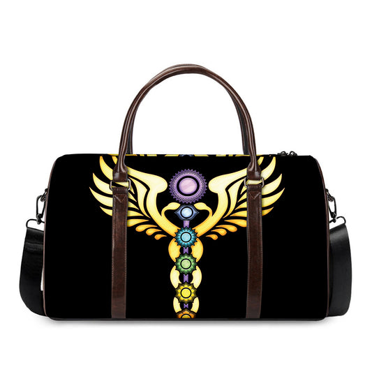 The Seven Chakras Caduceus Print Duffle Bag