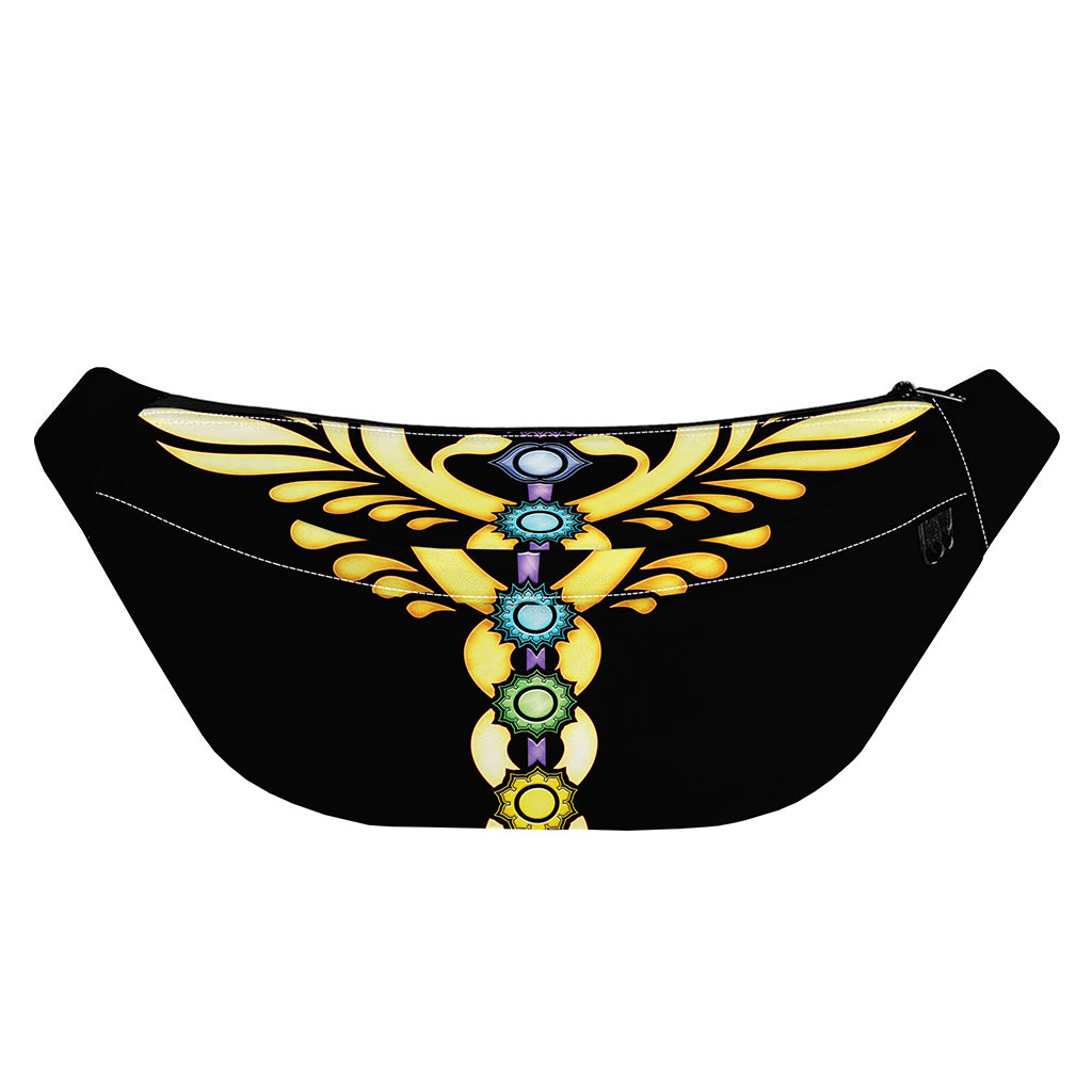 The Seven Chakras Caduceus Print Fanny Pack