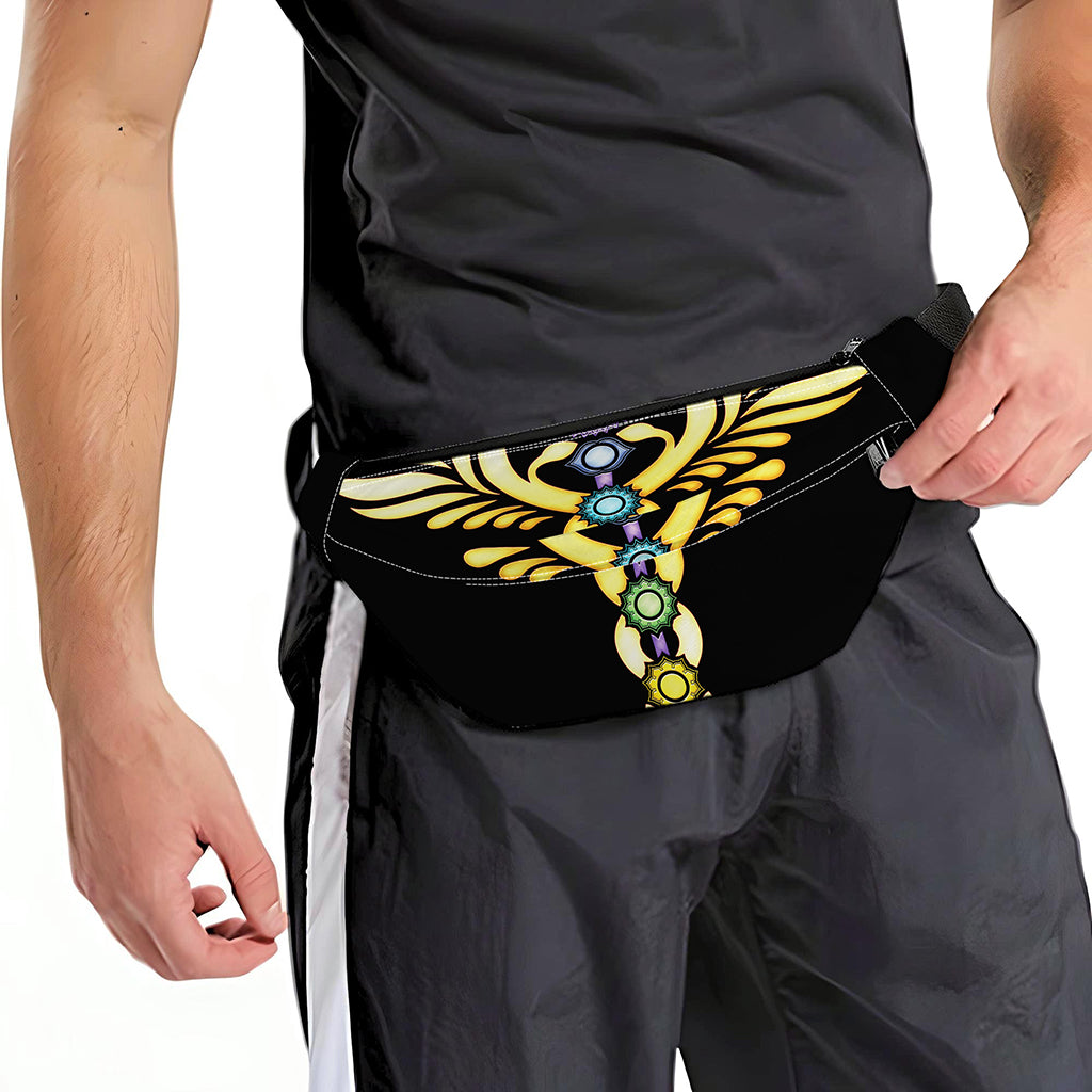 The Seven Chakras Caduceus Print Fanny Pack