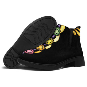 The Seven Chakras Caduceus Print Flat Ankle Boots