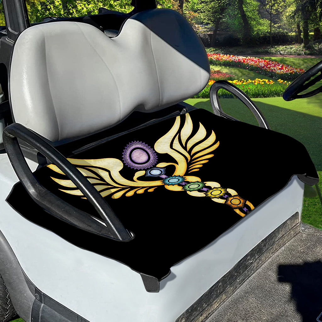 The Seven Chakras Caduceus Print Golf Cart Seat Cover